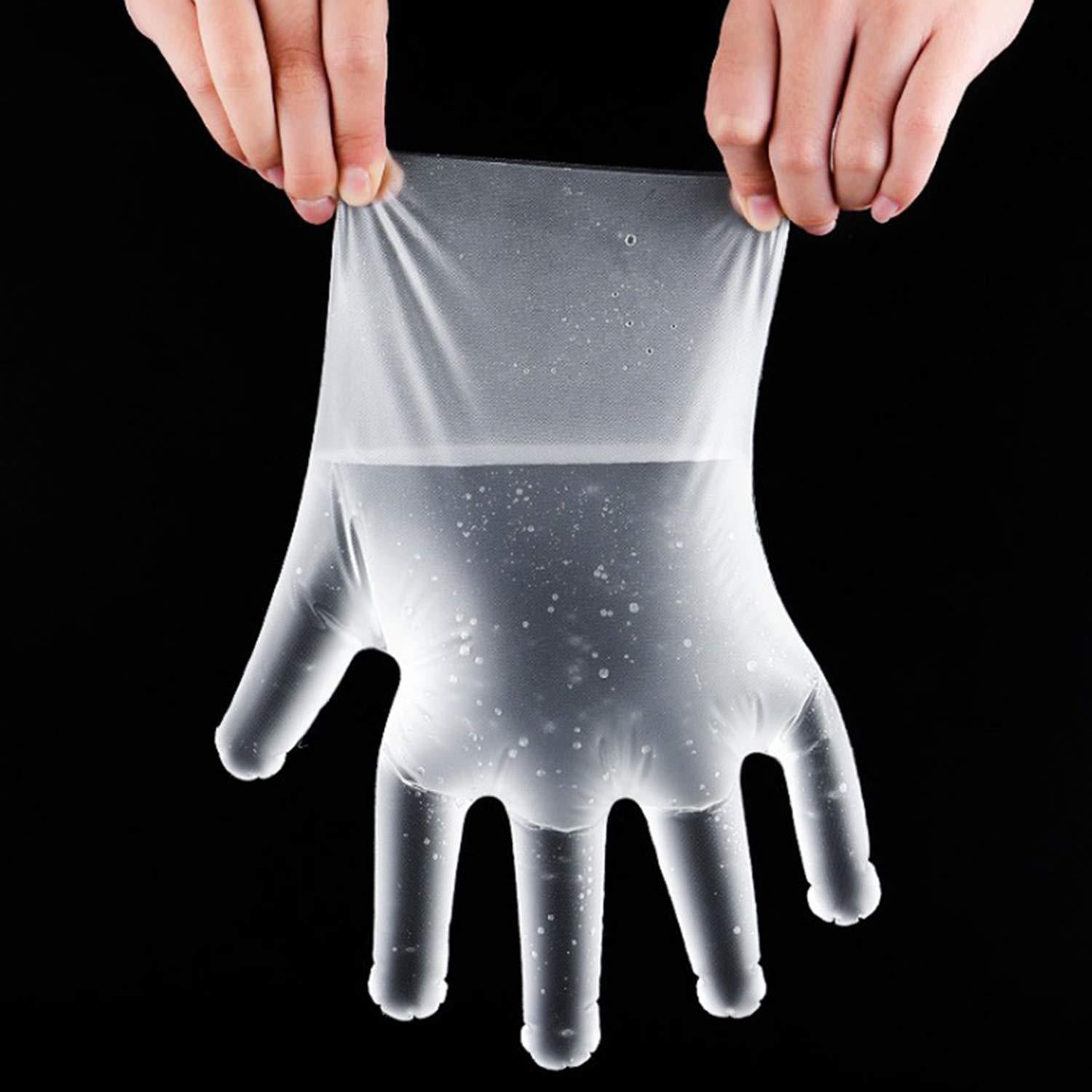 0670 Plastic Transparent Disposable Clear Gloves (White) (100Pc) - SkyShopy 0670 Plastic Transparent Disposable Clear Gloves (White) (100Pc) - SkyShopy